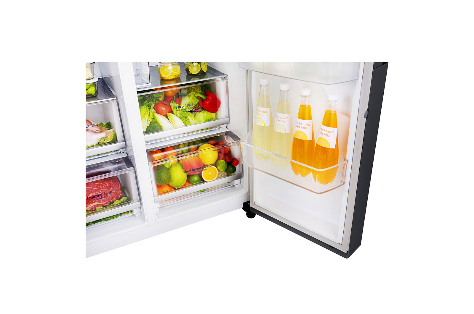 LG GSJ761MCUZ side-by-side køle-fryseskab Fritstående 621 L F Sort